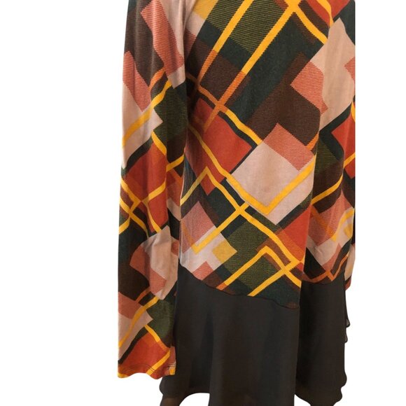 LOGO by Lori Goldstein Women's Long Sleeve Blouse Multicolor Fall Plaid Sz XS - Picture 15 of 16
